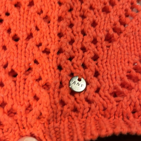 Abercrombie & Fitch Open knit Oversized Boxy tank sweater pumpkin orange Small - Picture 6 of 12